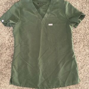 Figs Olive Catarina Scrub Top